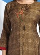 Casual Kurti Set In Brown Color